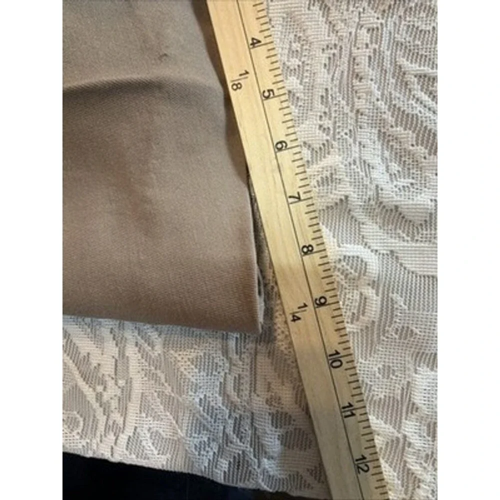VNTG Roffe USA Womens Ski Bib Pants Wool Nylon Spandex Beige 1980s 12 W28” L30